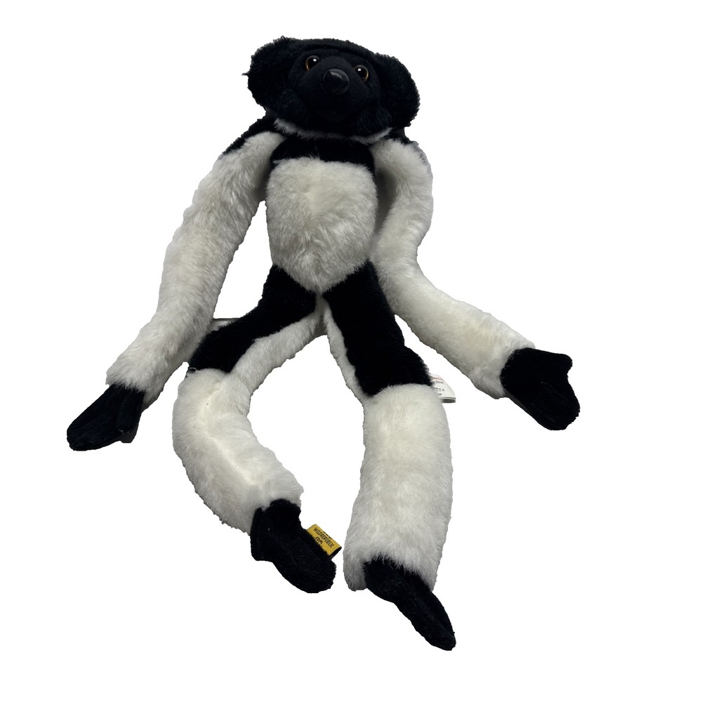 Wild Republic Plush Hanging Monkey Lemur Black & White 17" Stuffed Animal Toy